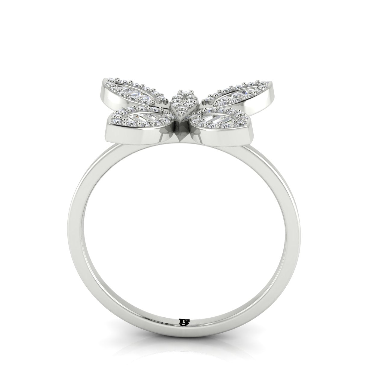 Classic Pave Butterfly Moissanite Ring