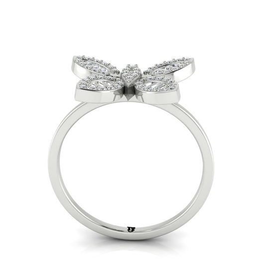 Classic Pave Butterfly Moissanite Ring