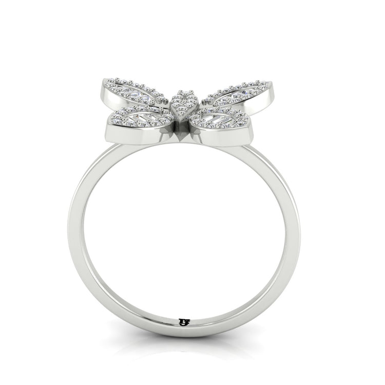 Classic Pave Butterfly Moissanite Ring