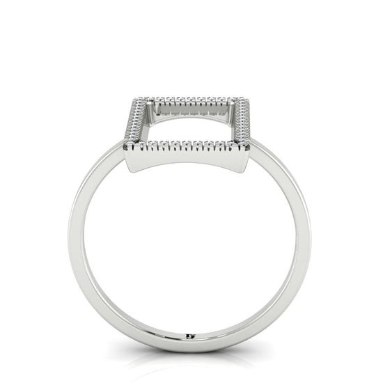 Pave Open Square Moissanite Ring