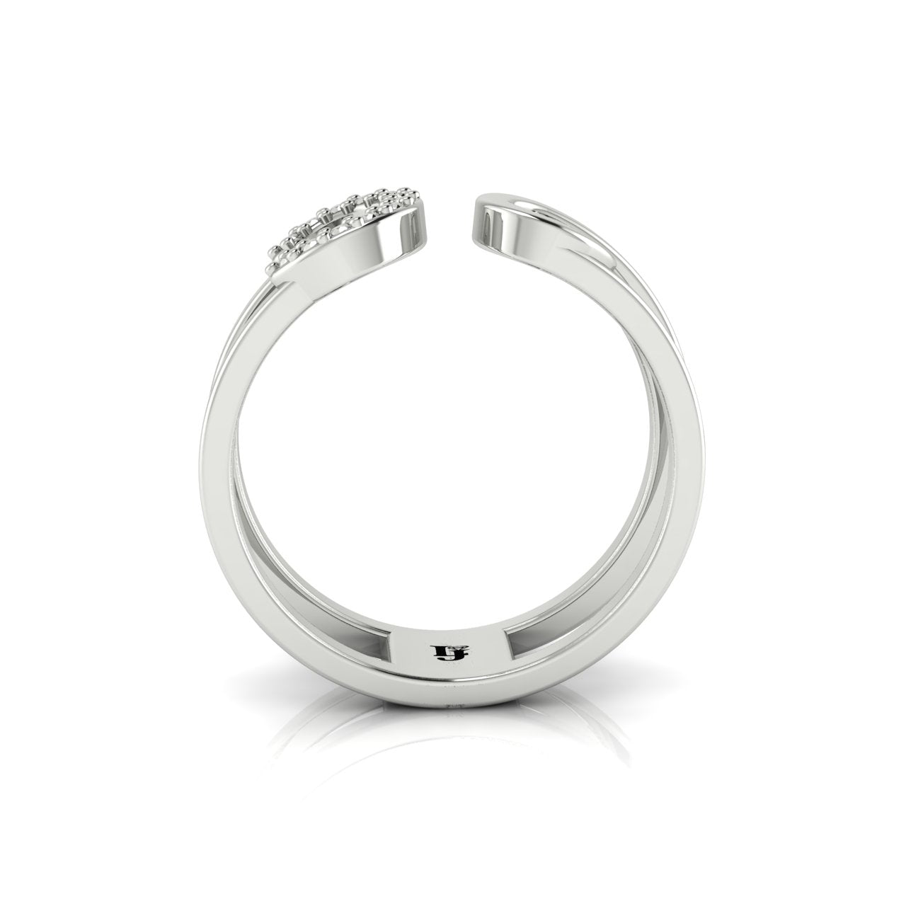 Pave Safety Pin Style Moissanite Ring