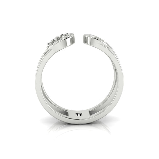 Pave Safety Pin Style Moissanite Ring