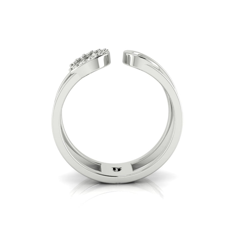 Pave Safety Pin Style Moissanite Ring
