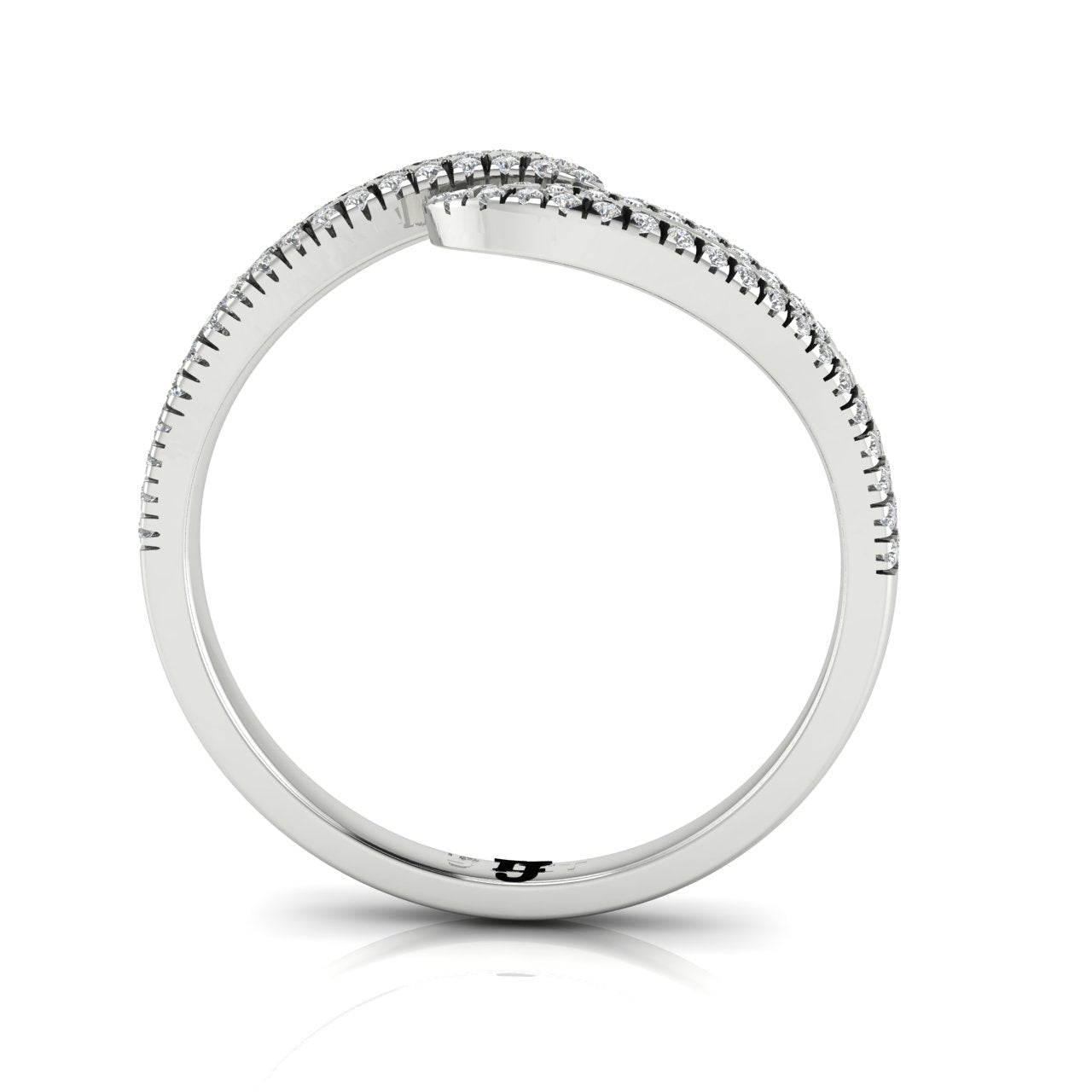 Pave Open Wave Moissanite Ring