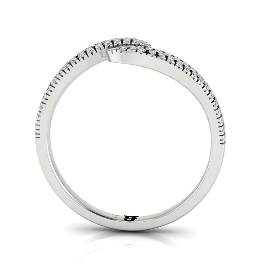 Pave Open Wave Moissanite Ring