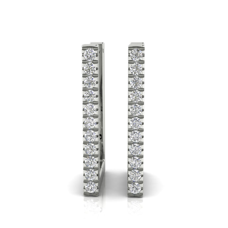 Pave Bar Set Hoop Lab Diamond Earring