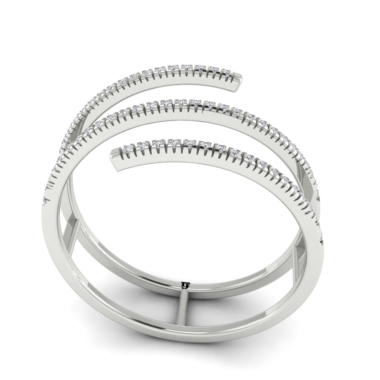 Stylish Spiral Moissanite Ring