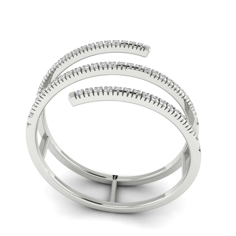 Stylish Spiral Moissanite Ring