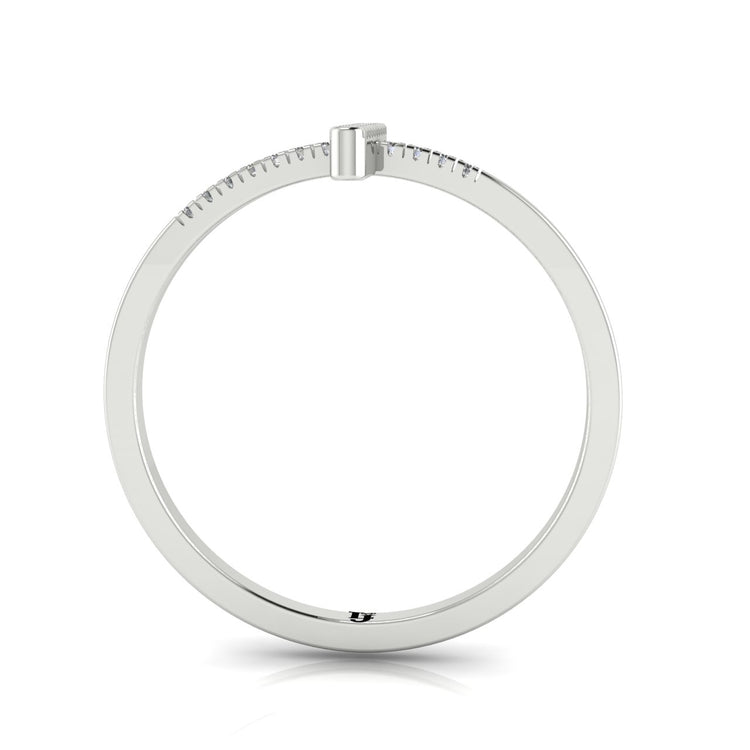 Pave Cross Moissanite Ring