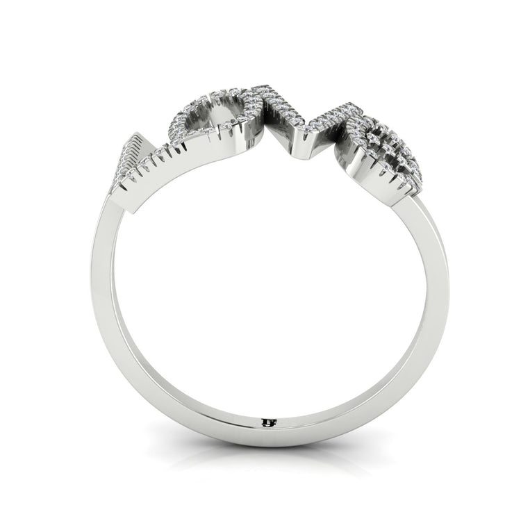Pave Love Script Moissanite Ring