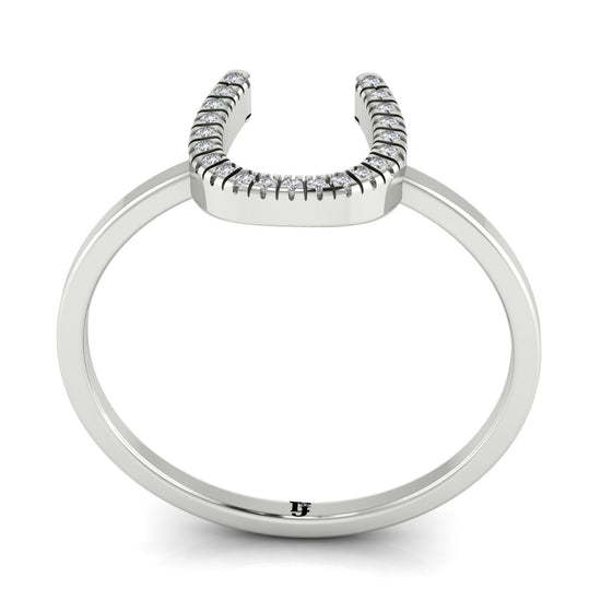 Pave Horseshoe Moissanite Ring