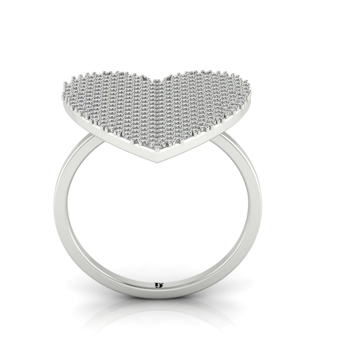 Pave Heart Moissanite Ring