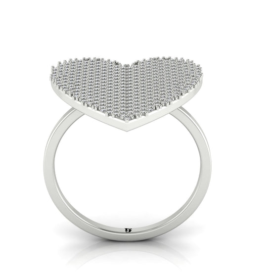 Pave Heart Moissanite Ring