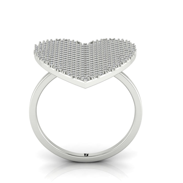 Pave Heart Moissanite Ring