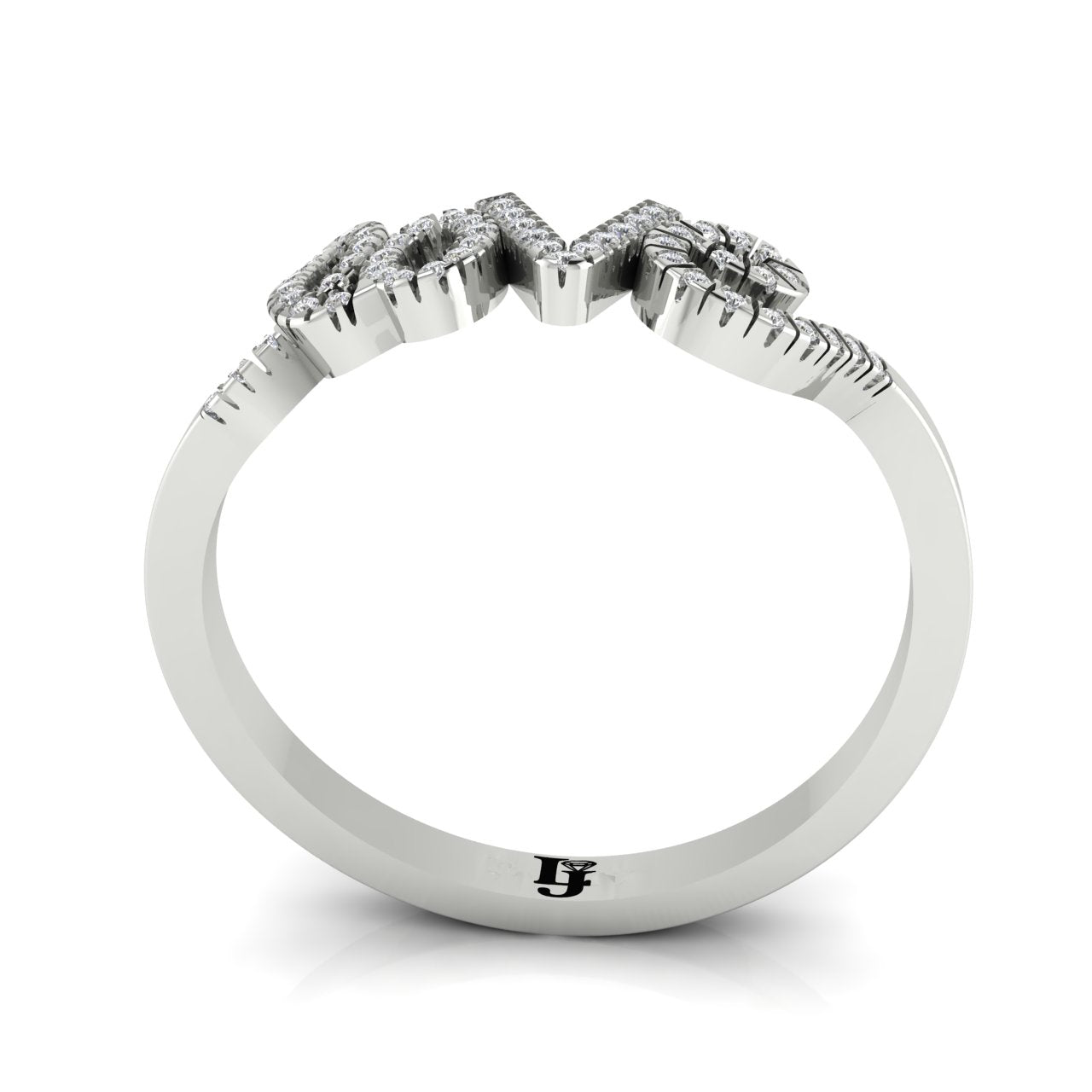 Pave Cursive Love Script Moissanite Ring