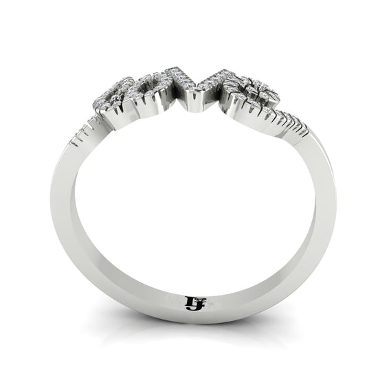 Pave Cursive Love Script Moissanite Ring