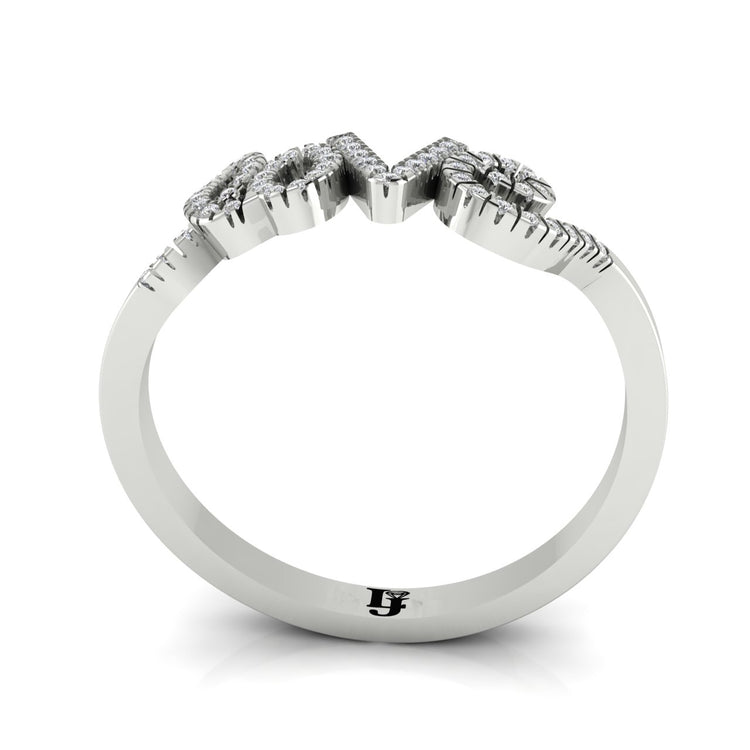 Pave Cursive Love Script Moissanite Ring