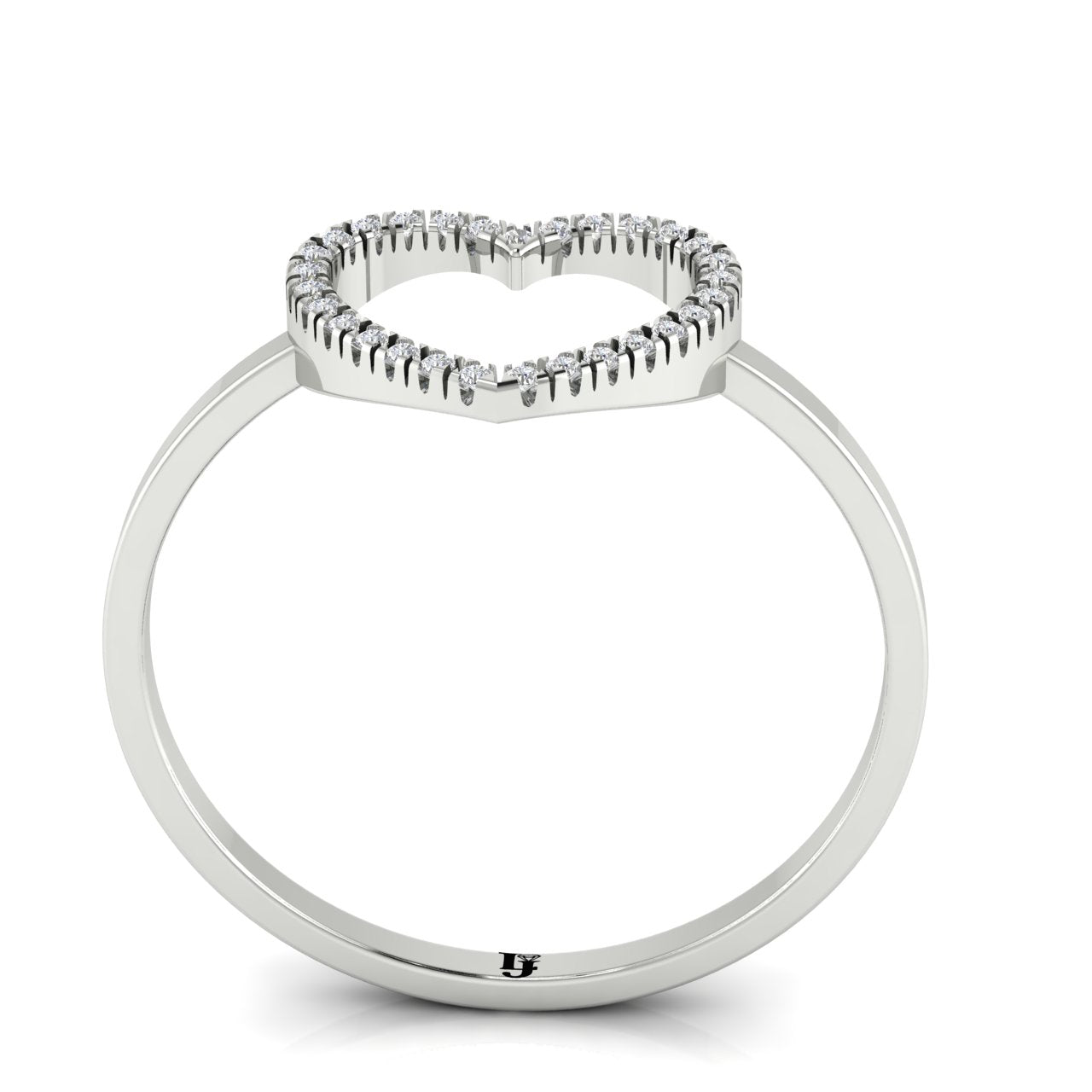 Open Heart Pave Moissanite Ring