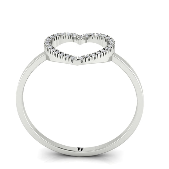 Open Heart Pave Moissanite Ring