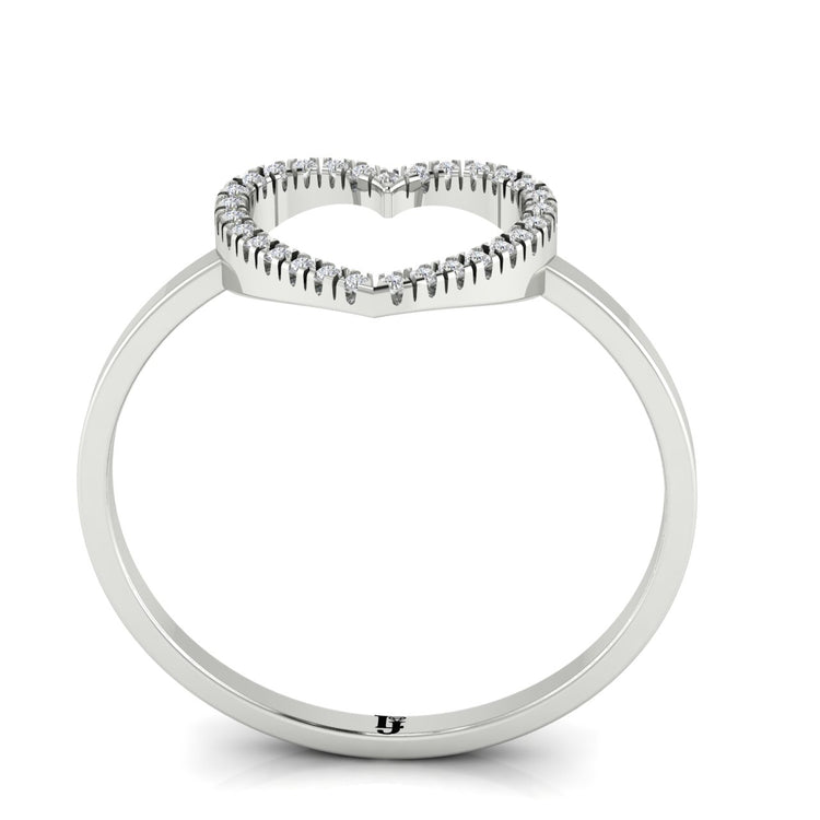 Open Heart Pave Moissanite Ring