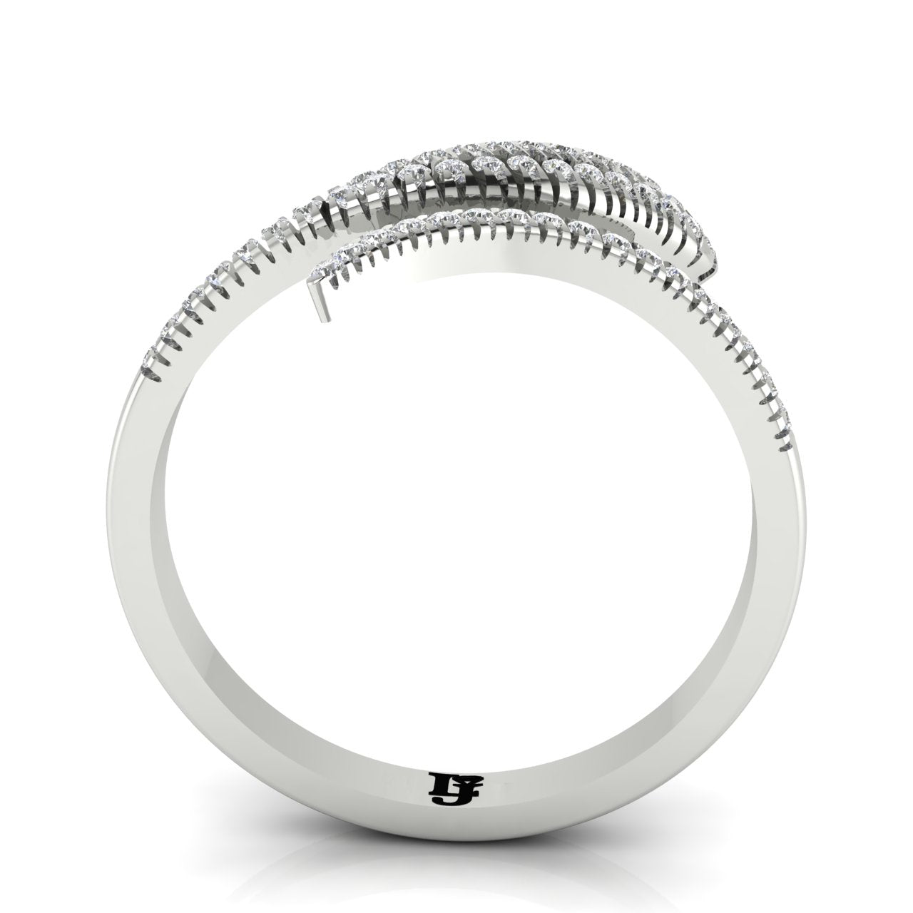 Bypass Snake Inspired Gold Moissanite Ring