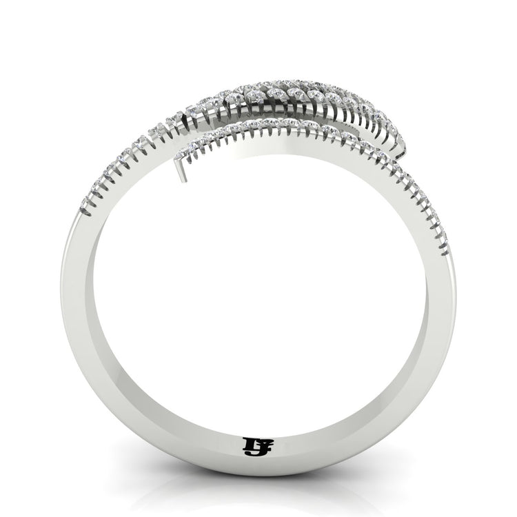 Bypass Snake Inspired Gold Moissanite Ring
