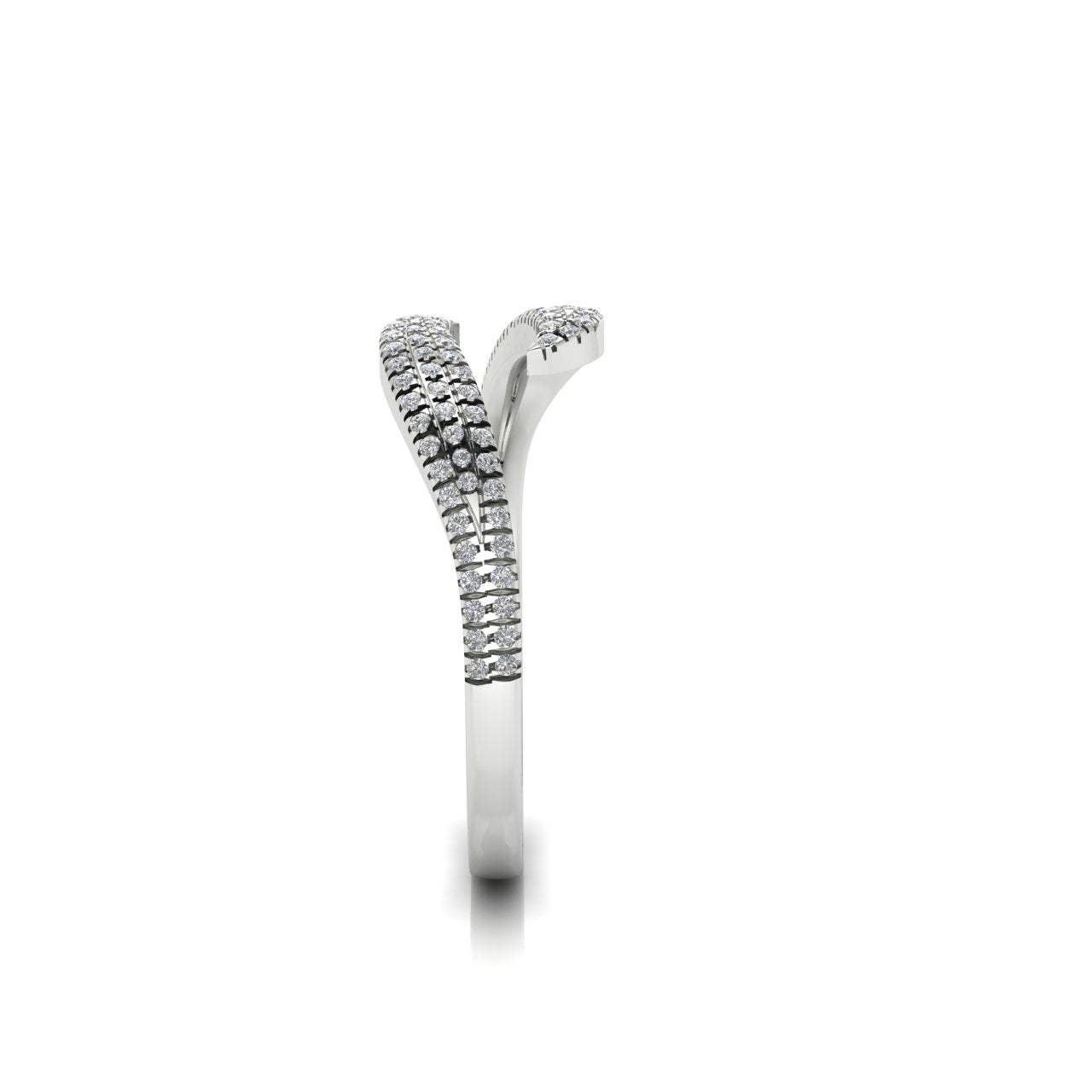 Pave Open Wave Moissanite Ring