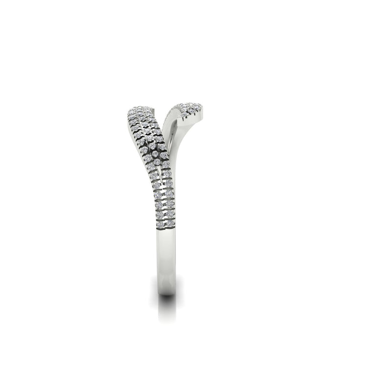 Pave Open Wave Moissanite Ring