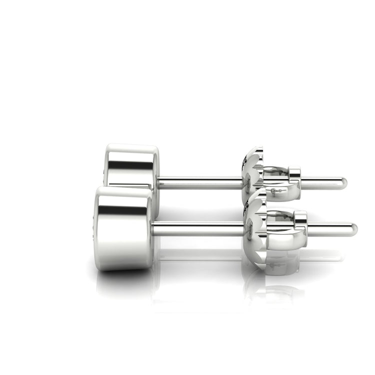 Round Bezel Set Lab Diamond Stud Earring