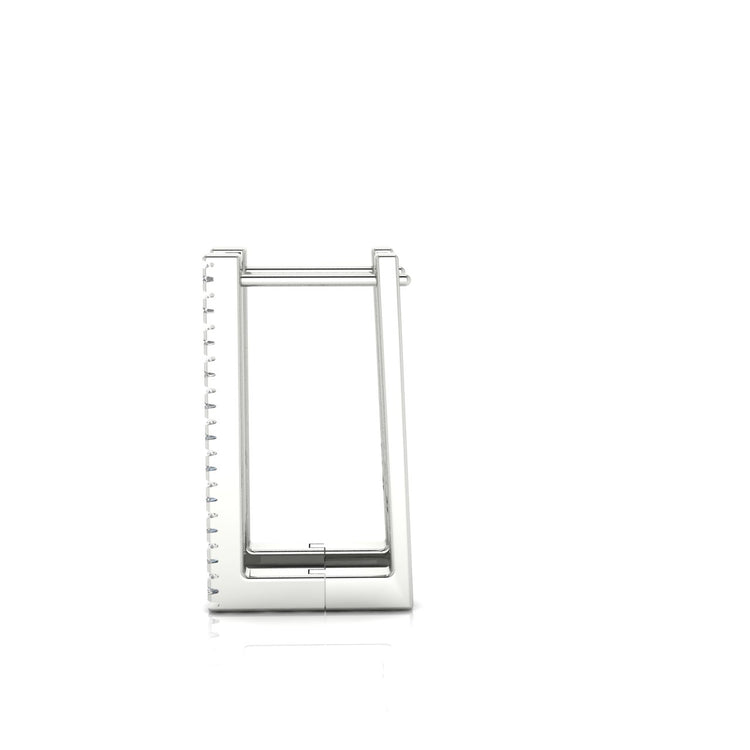 Pave Bar Set Hoop Lab Diamond Earring