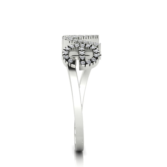 Pave Love Script Moissanite Ring