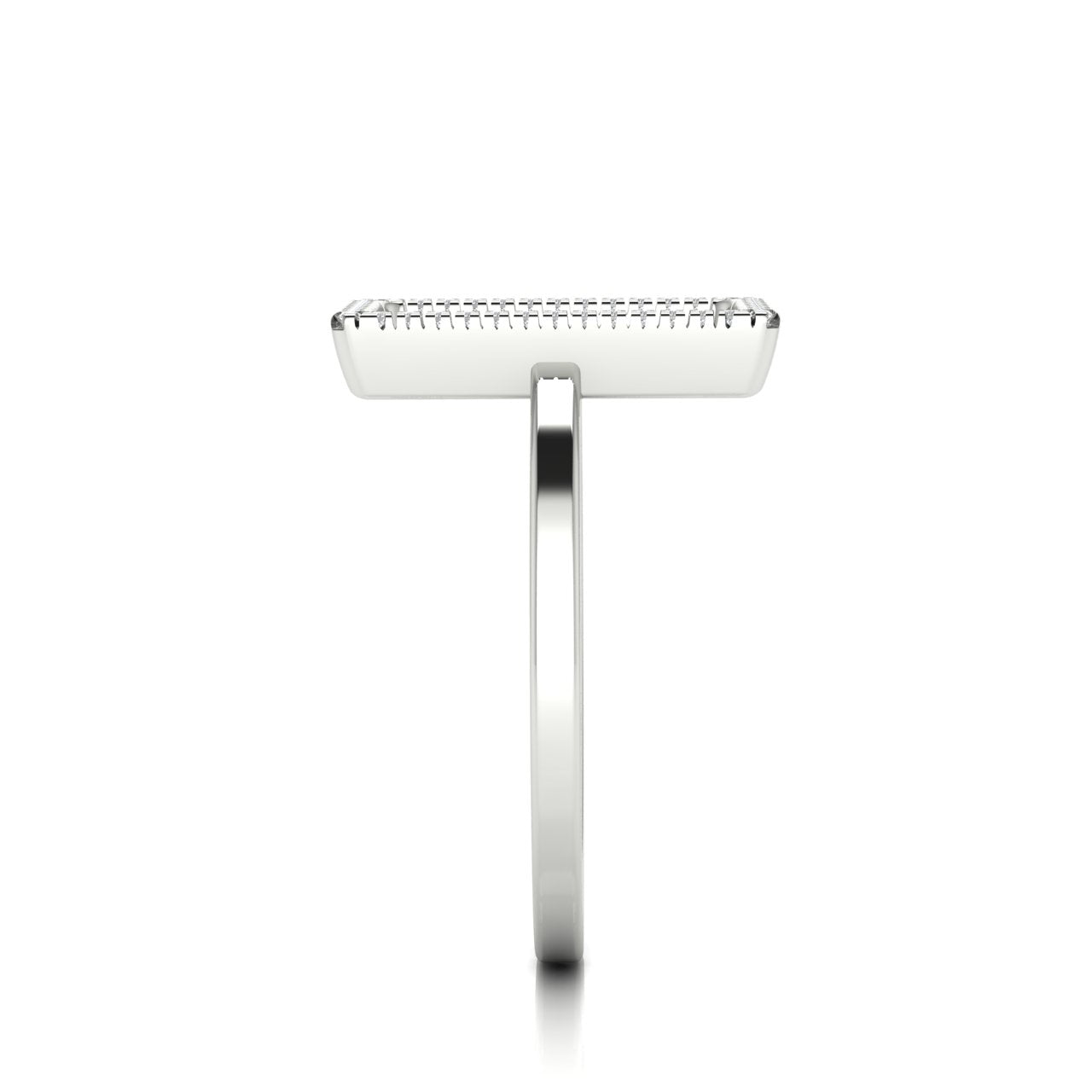 Pave Open Square Moissanite Ring
