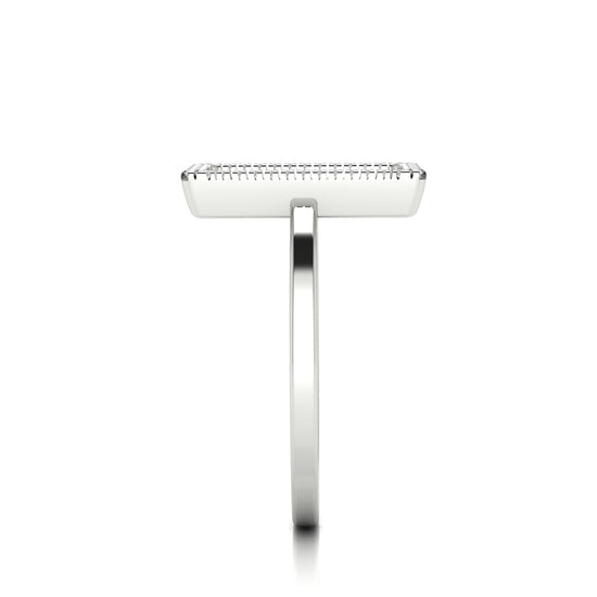 Pave Open Square Moissanite Ring