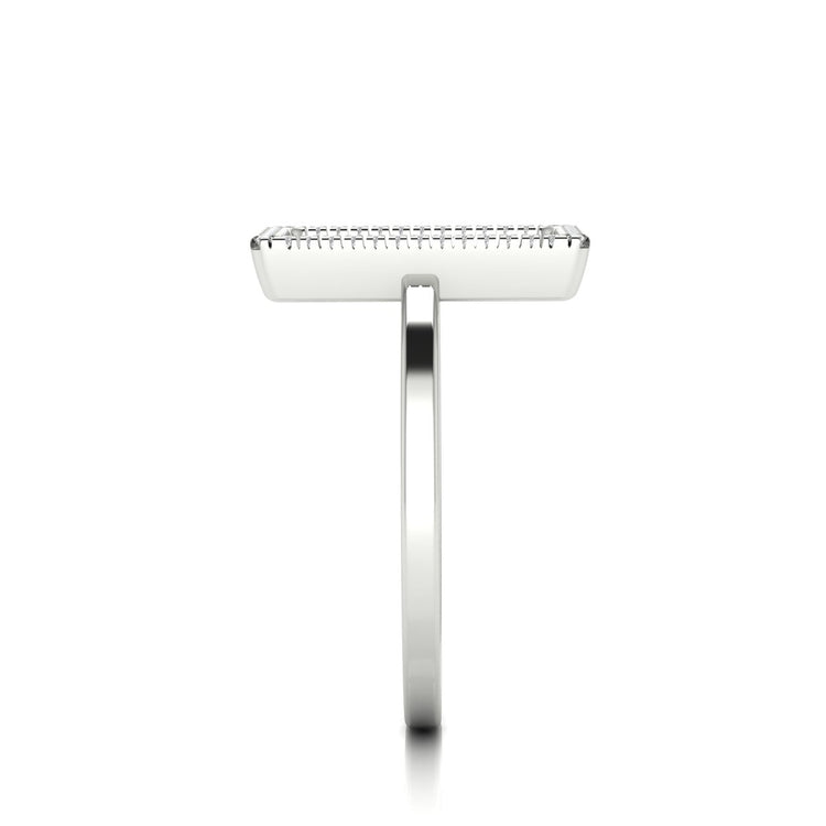 Pave Open Square Moissanite Ring