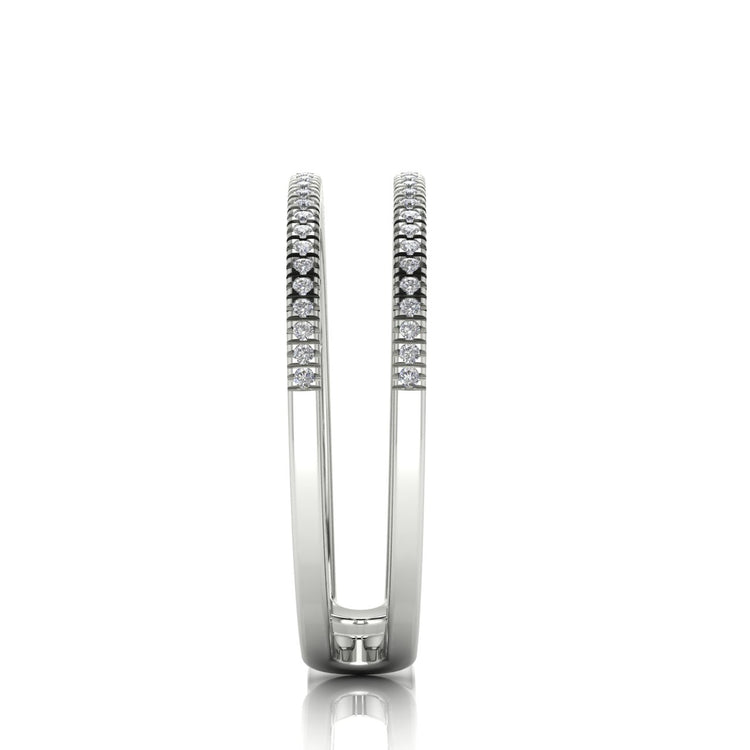 Double Row Moissanite Open Ring