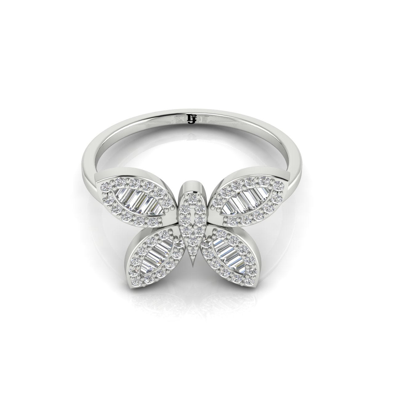 Classic Pave Butterfly Moissanite Ring