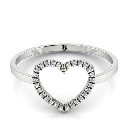 Open Heart Pave Moissanite Ring