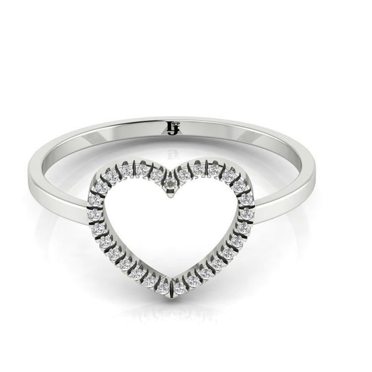 Open Heart Pave Moissanite Ring
