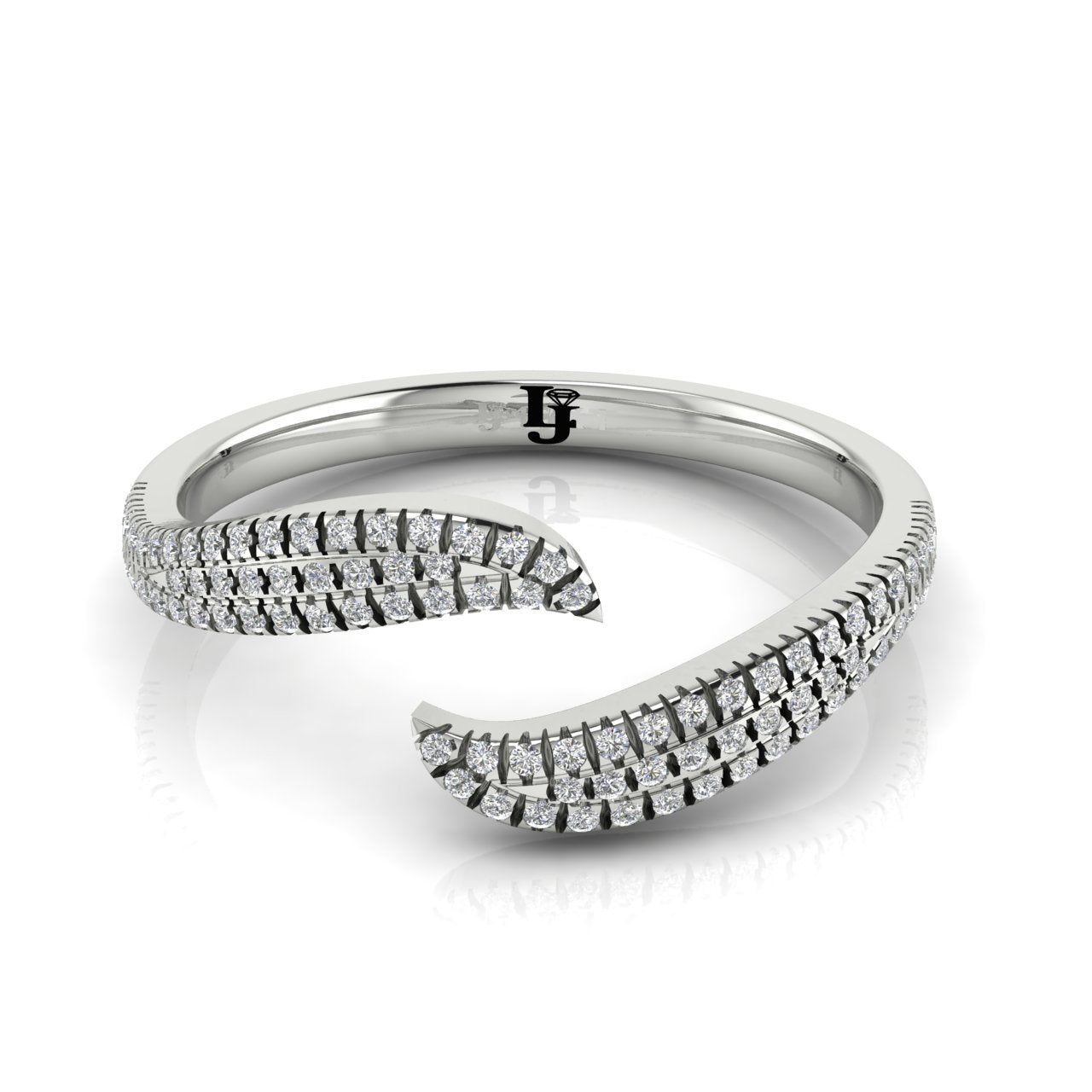 Pave Open Wave Moissanite Ring