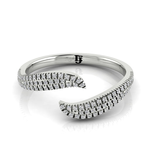 Pave Open Wave Lab Diamond Ring
