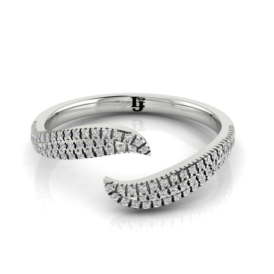 Pave Open Wave Moissanite Ring