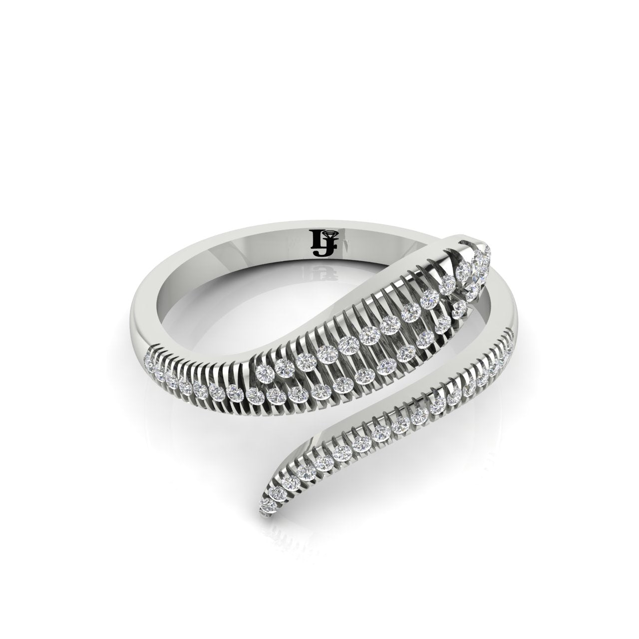 Bypass Snake Inspired Gold Moissanite Ring