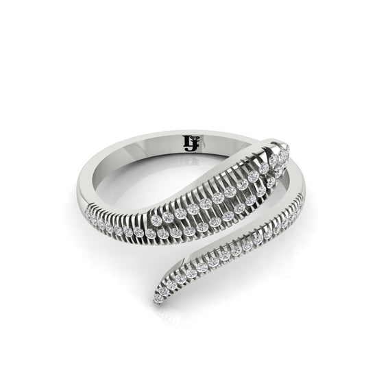 Bypass Snake Inspired Gold Moissanite Ring