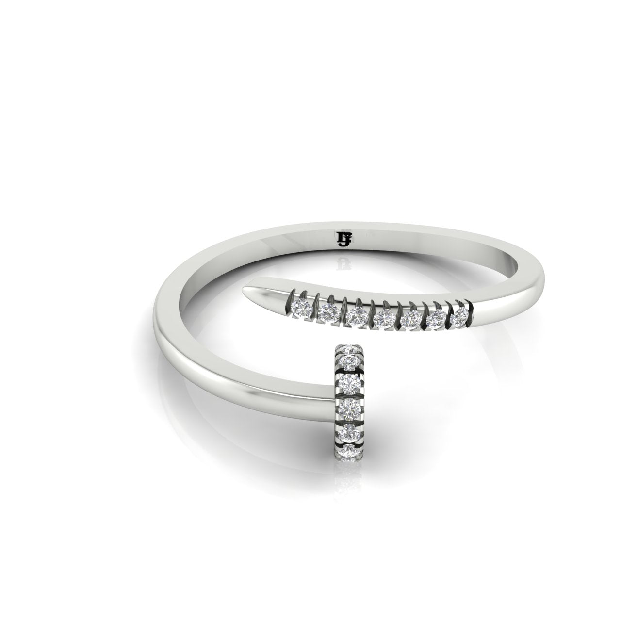 Twisted Pave Nail Moissanite Ring