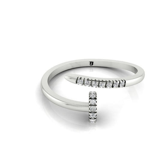 Twisted Pave Nail Moissanite Ring