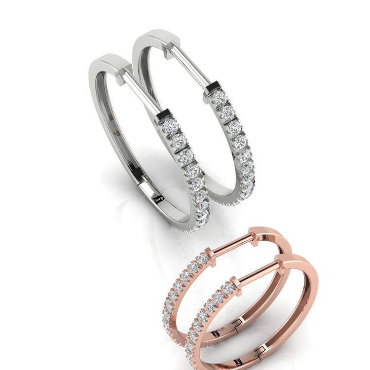 Pave Hoop Lab Diamond Earring