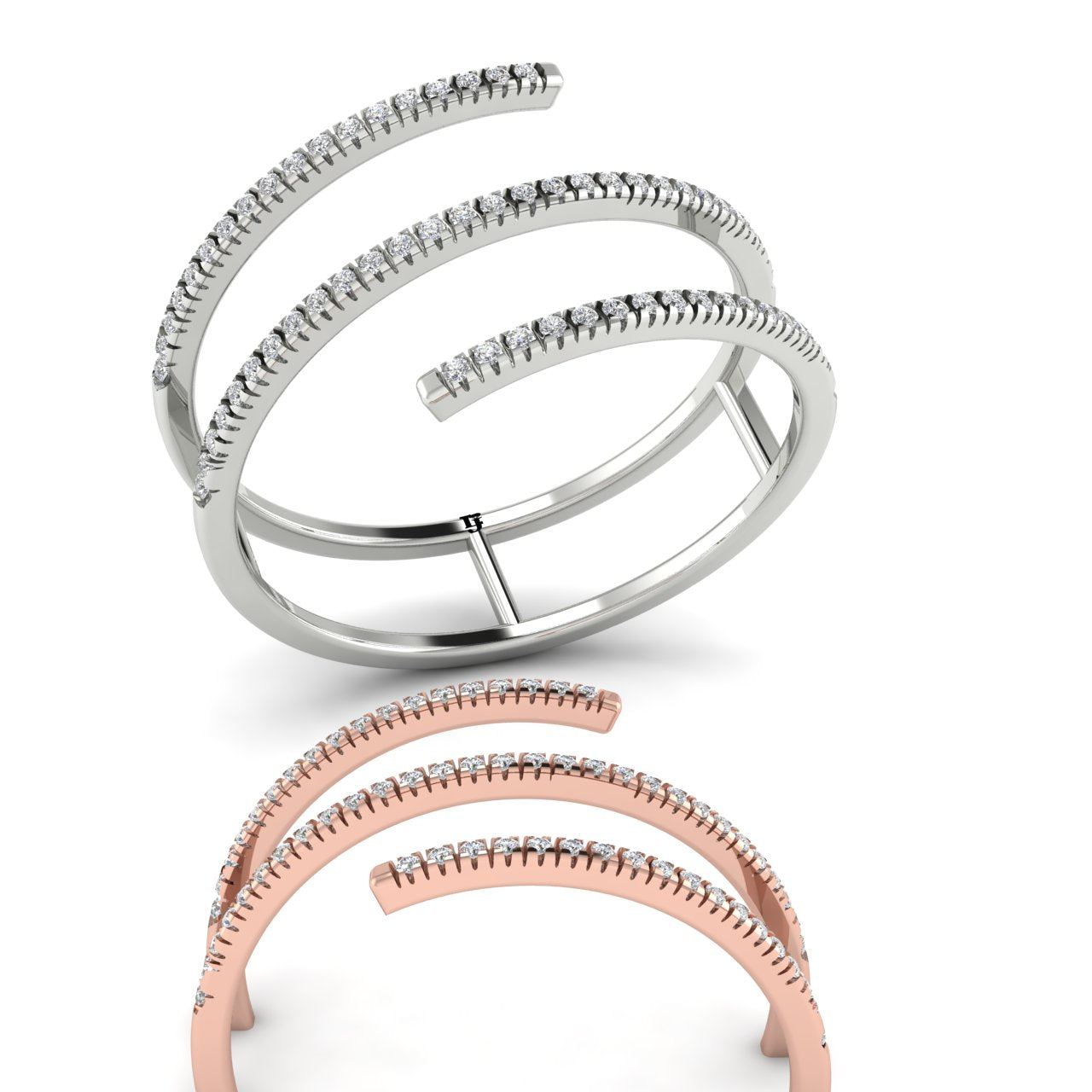 Stylish Spiral Moissanite Ring