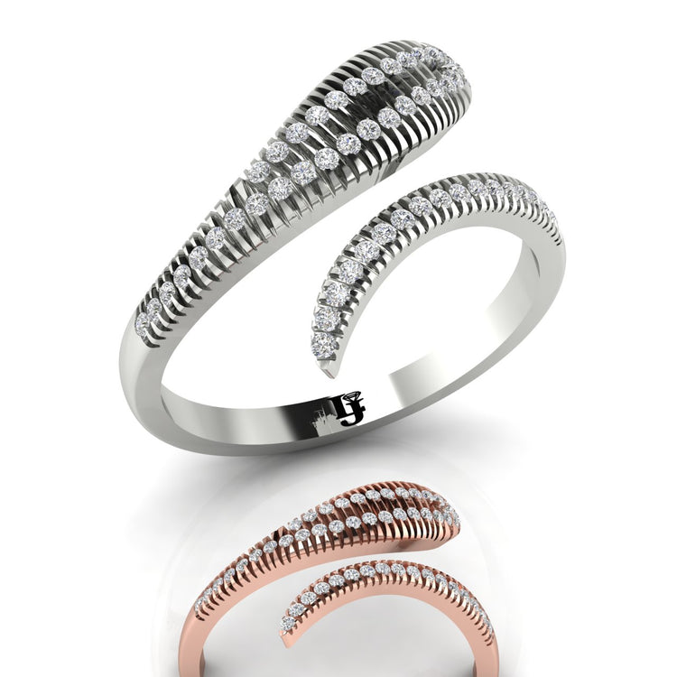 Bypass Snake Inspired Gold Moissanite Ring