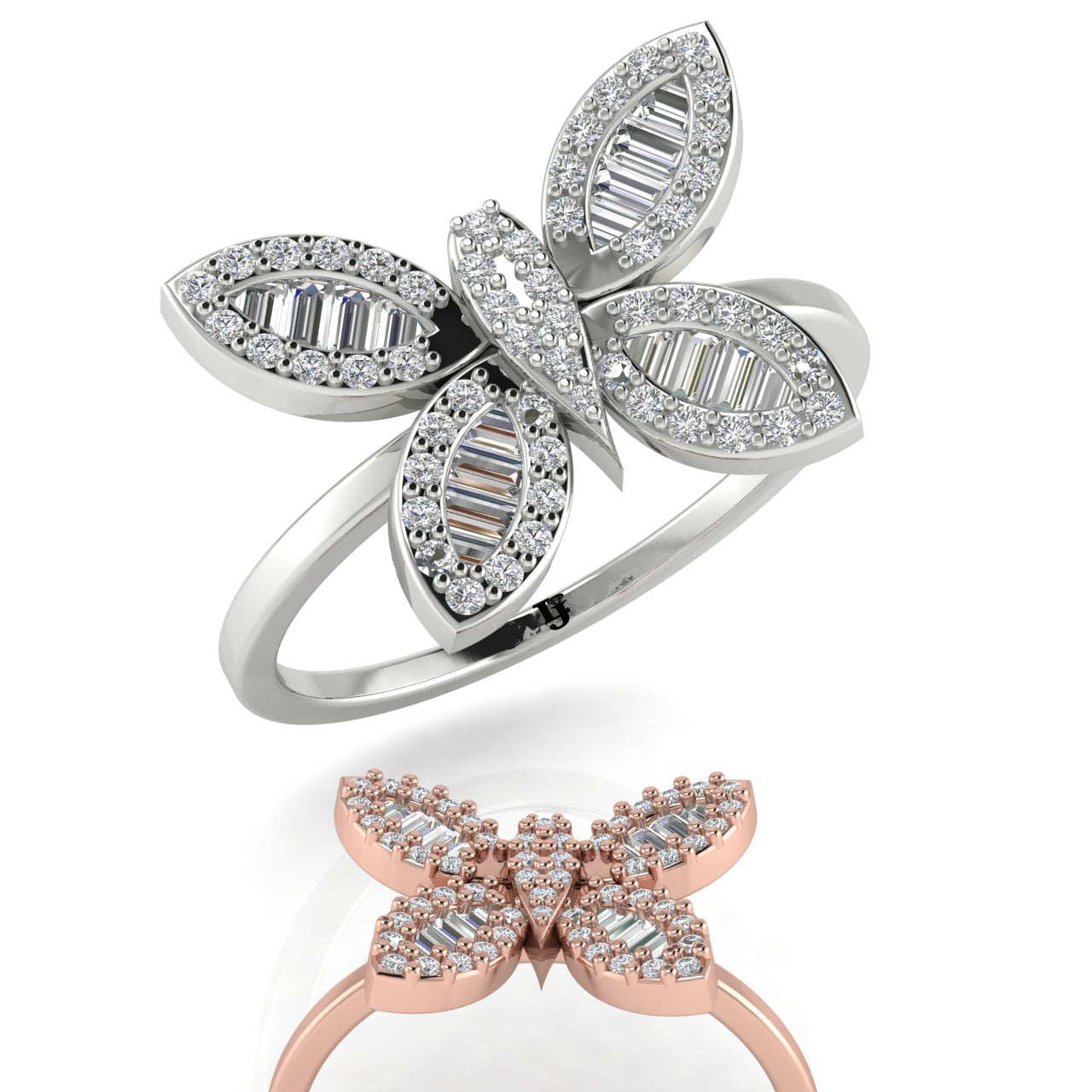 Classic Pave Butterfly Moissanite Ring