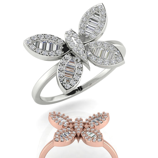 Classic Pave Butterfly Moissanite Ring